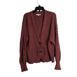 Amrican Eagle Cardigan Oversized Boxy Chunky Knit Crochet Sz L  Boho Long Sleeve